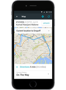 Limo Anywhere Mobile App driver app track ride screen